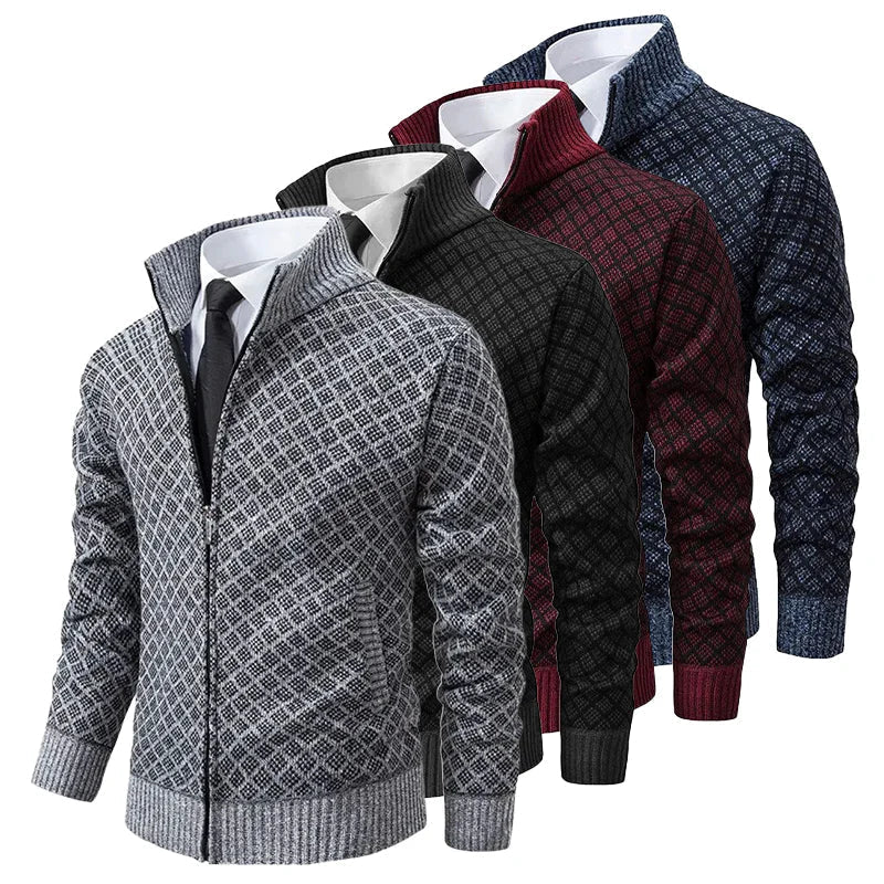 Elegancki Sweter Rozpinany na Zamek Męski