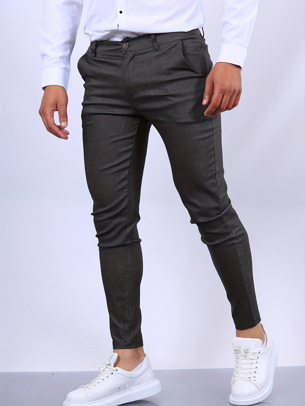 Slim fit elegantní kalhoty pánské