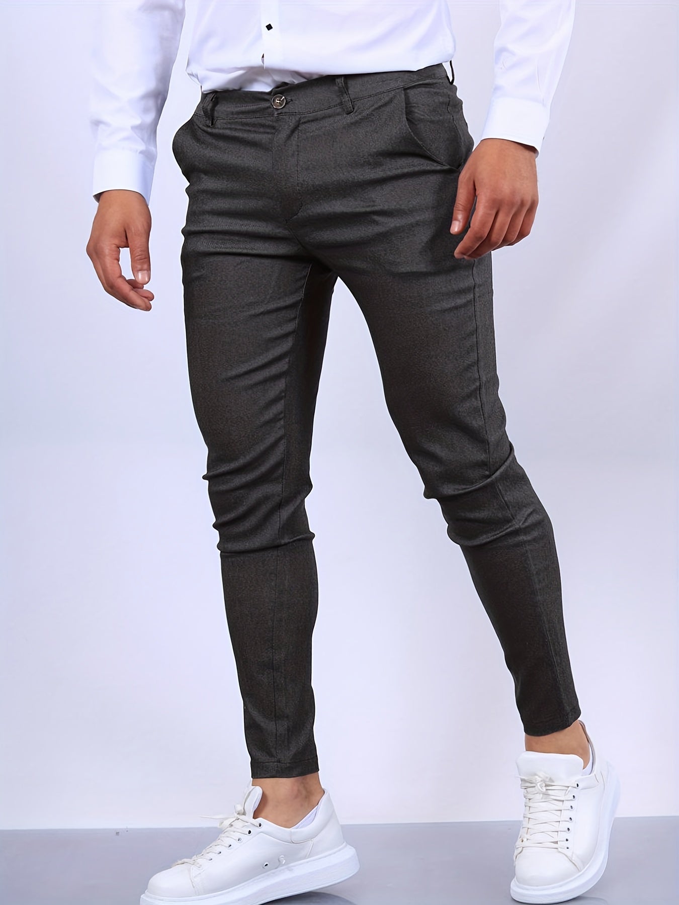 Slim fit elegantní kalhoty pánské