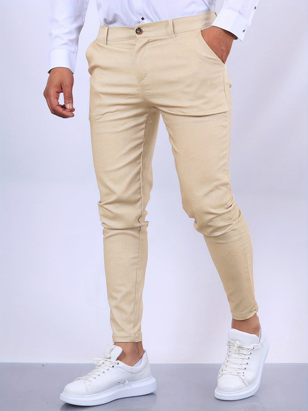 Slim fit elegantní kalhoty pánské