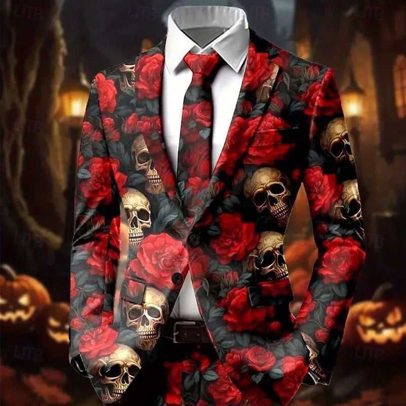 Marynarka Halloween Z Motywem Czaszek Męska