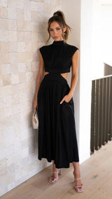 Rochie midi de damă cu decupaje