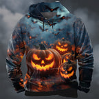 Pánska mikina s kapucňou s halloweenskymi tekvicami