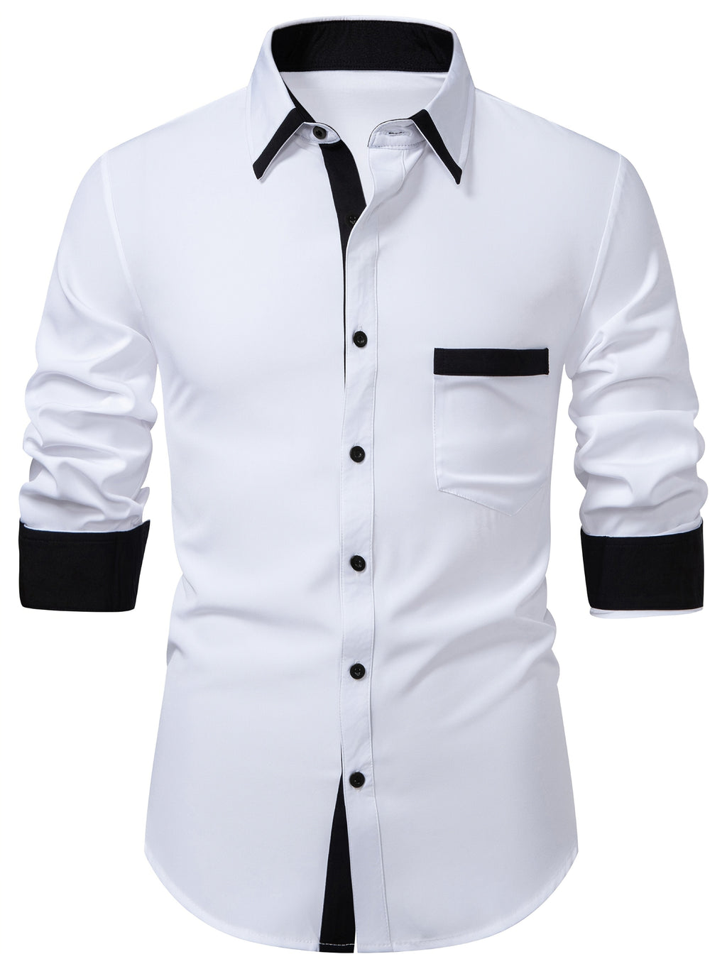 Camicia da uomo con finiture a contrasto e colletto