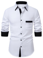 Camicia da uomo con finiture a contrasto e colletto