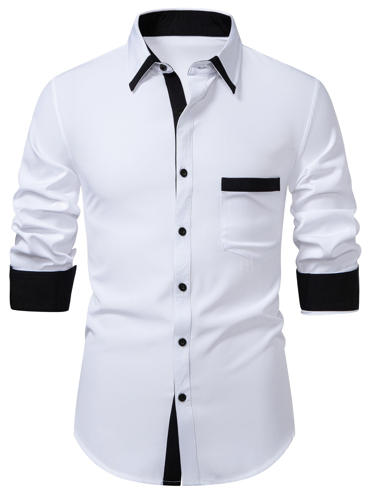 Camicia da uomo con finiture a contrasto e colletto