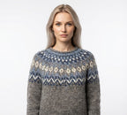 Sweter Norweski Z Okrągłym Dekoltem Damski