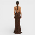 Sukienka Maxi Halter Cekiny Damska