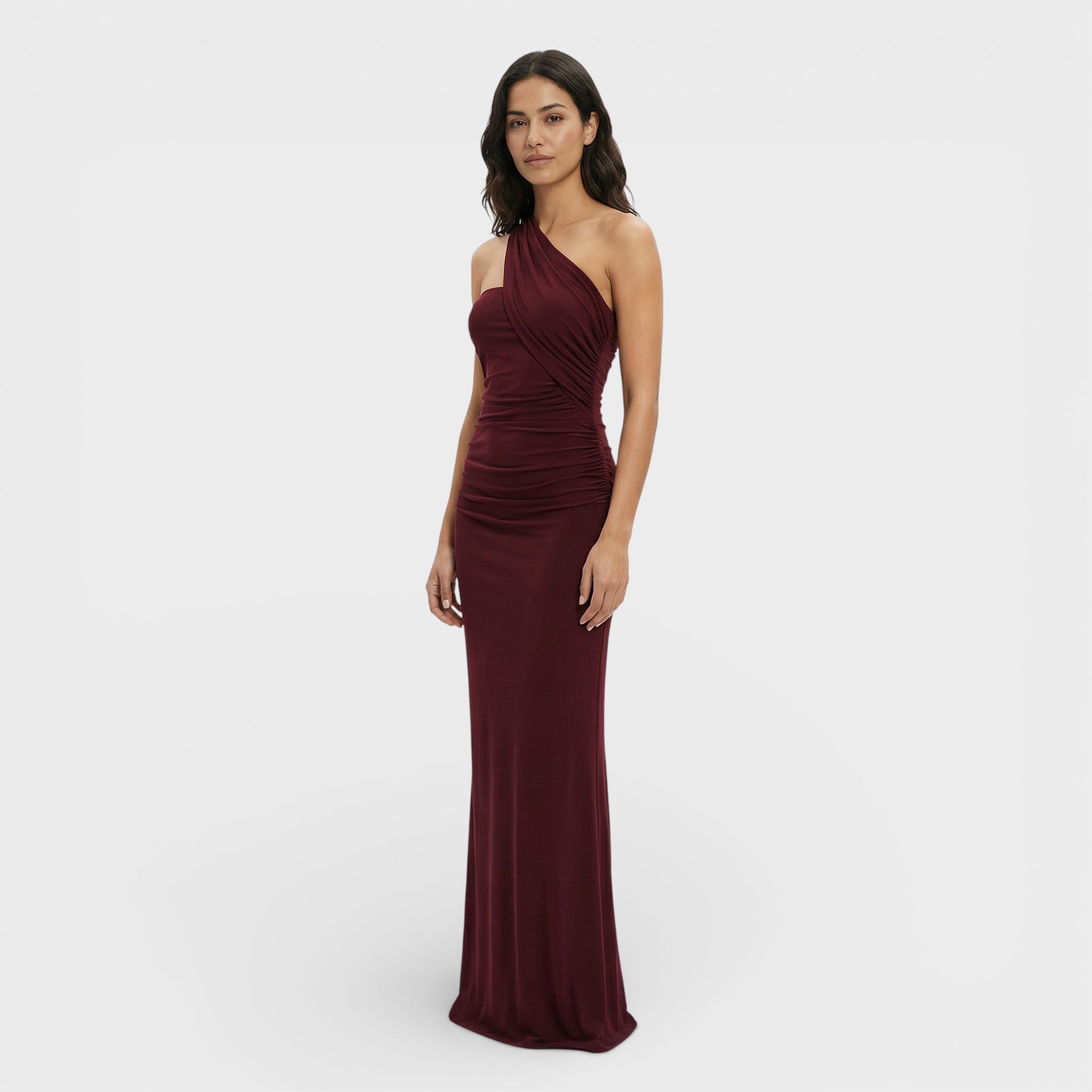 Sukienka Maxi Halter Marszczona Damska