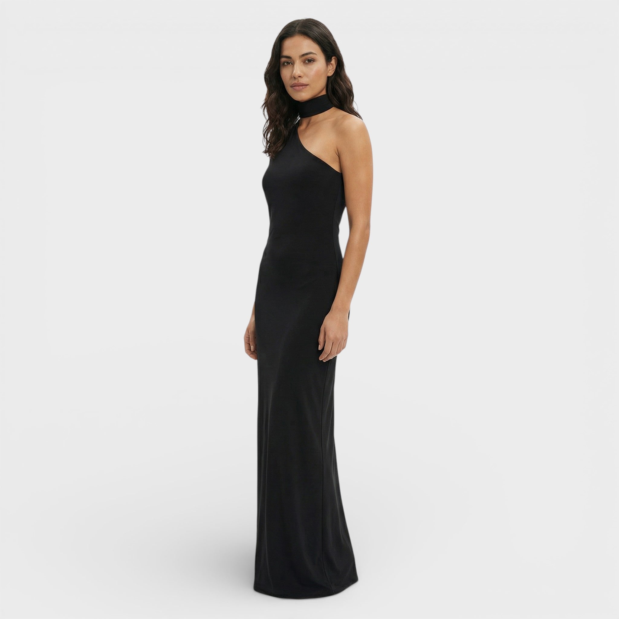 Sukienka Maxi Halter Marszczona Damska