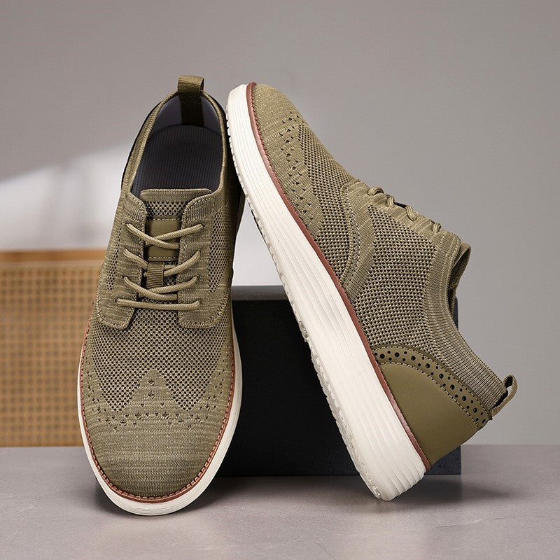 Sneakers bărbătești cu șireturi și talpă contrastantă