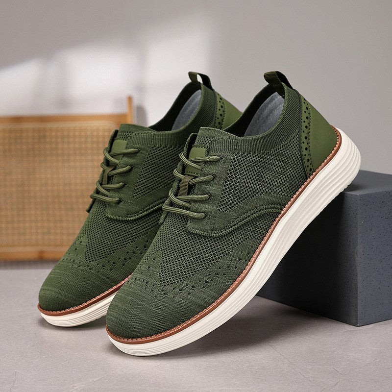 Sneakers bărbătești cu șireturi și talpă contrastantă