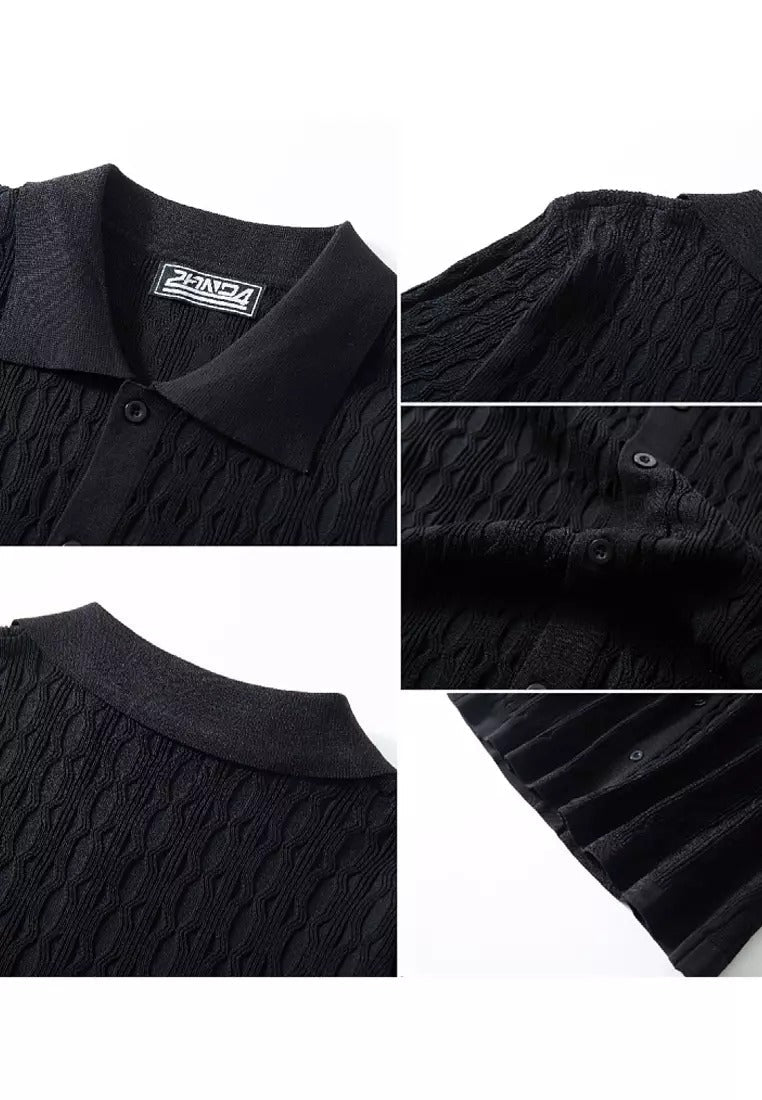 Pánské ležérní pletené polo tričko
