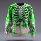 Mænds Halloween-hættetrøje med skeletmotiv