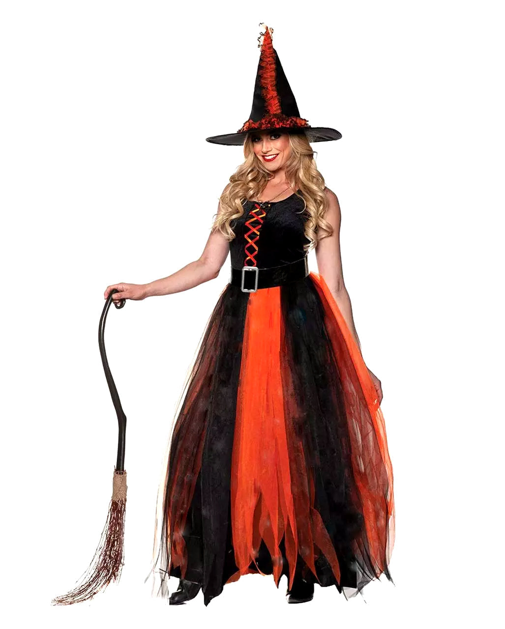 Strój Halloween Czarownicy Z Wiązanym Gorsetem Damski