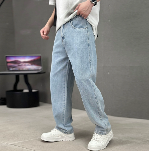 Jeansy Luźne Casual Męskie