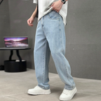 Jeansy Luźne Casual Męskie