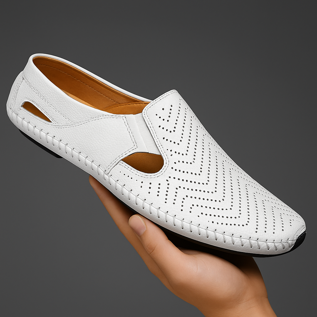 Herresko Slip-on med hulmønster