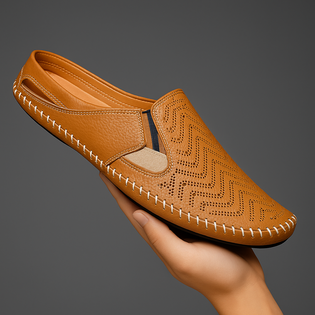 Herresko Slip-on med hulmønster