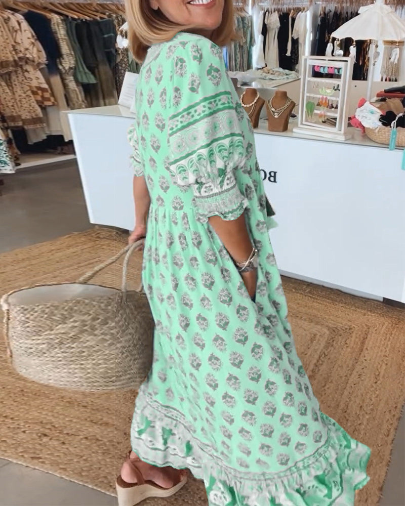 Sukienka Boho z Kieszeniami Damska