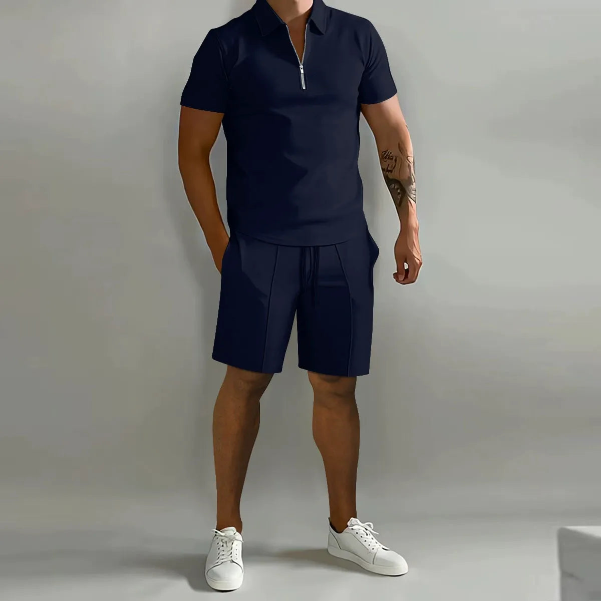 Pánské polo s krátkým zipem