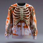 Mænds Halloween-hættetrøje med skeletmotiv