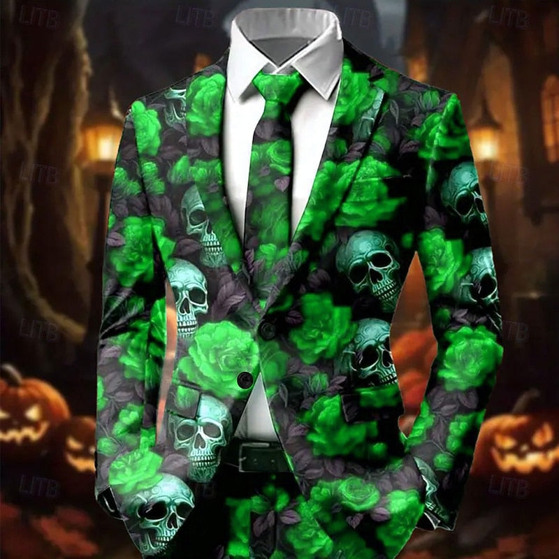 Marynarka Halloween Z Motywem Czaszek Męska