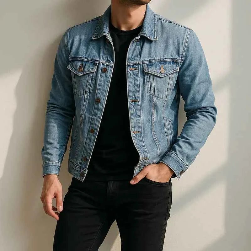 Kurtka Jeansowa Casual Męskie