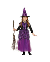 Dětský halloweenský kostým čarodějnice s ozdobným korzetem