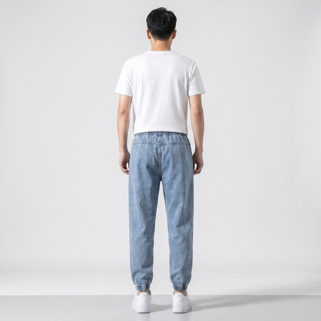Jeansy Jogger ze Ściągaczami Męskie