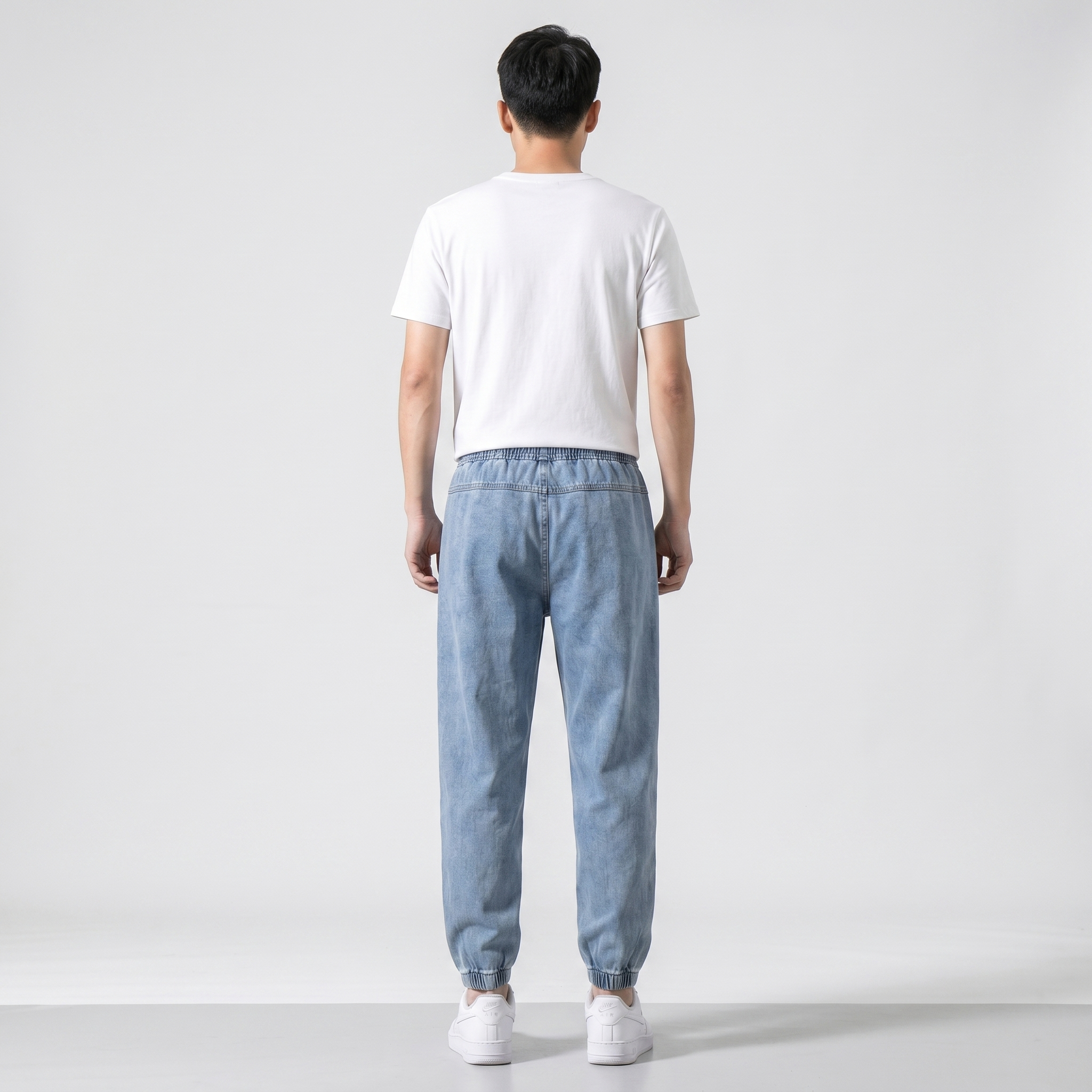 Jeansy Jogger ze Ściągaczami Męskie