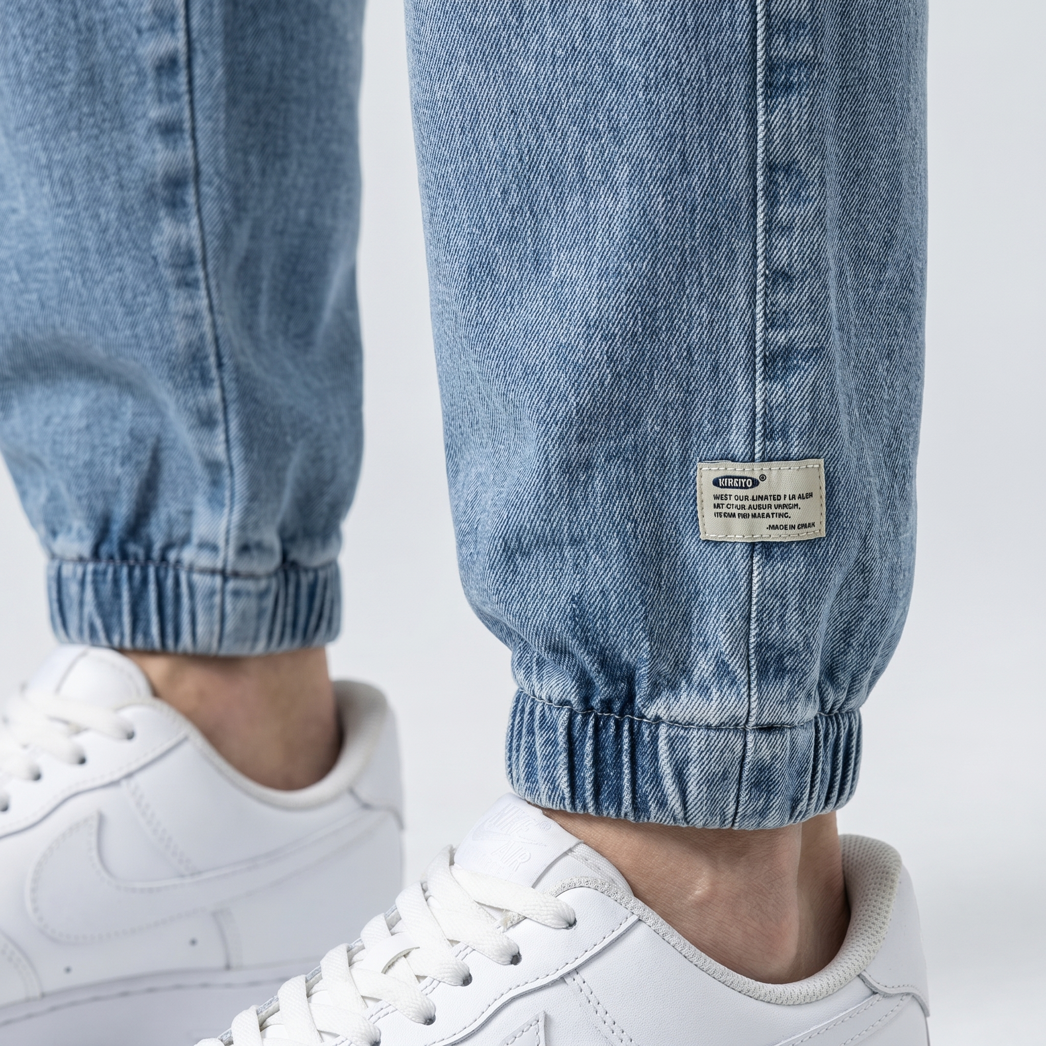 Jeansy Jogger ze Ściągaczami Męskie