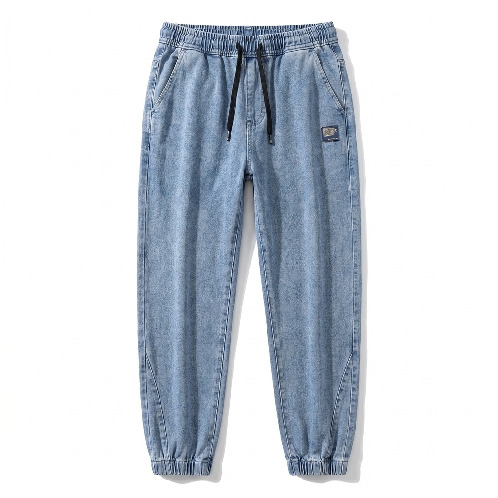 Jeansy Jogger ze Ściągaczami Męskie