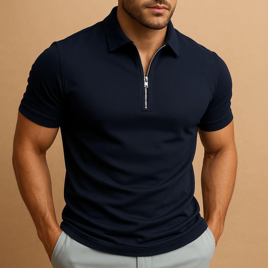 Polo se zipem Casual pánské