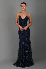 Rochie maxi elegantă de damă cu paiete
