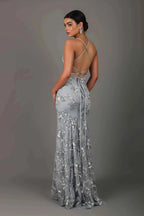 Sukienka Maxi Cekinowa Elegancka Damskie