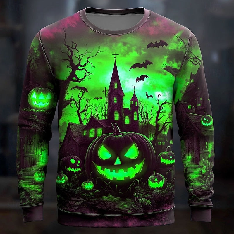Férfi hosszú ujjú Halloween-póló