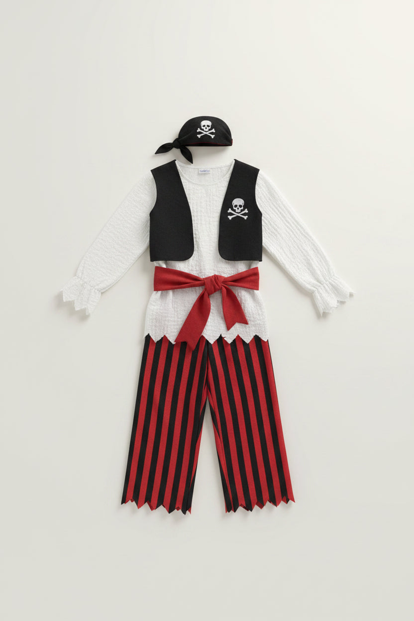 Dziecięcy Strój Halloween Pirata Z Motywem Czaszki