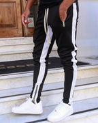 Pánské jogger kalhoty s lampasy