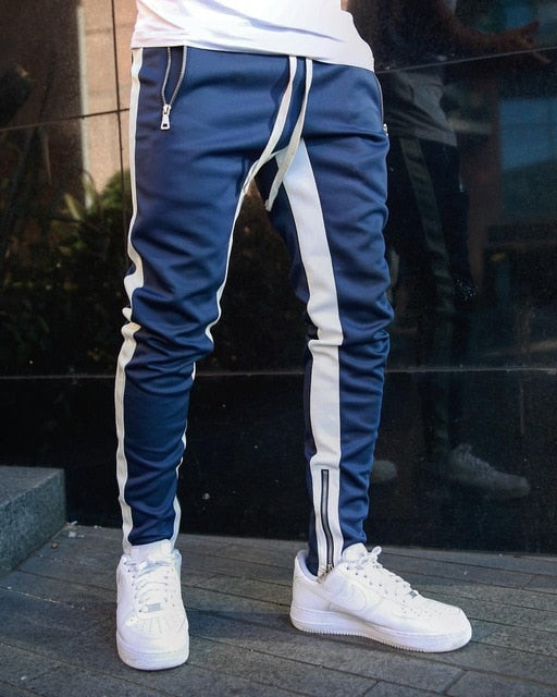 Pánské jogger kalhoty s lampasy
