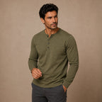 Tricou Henley de bărbați cu mânecă lungă