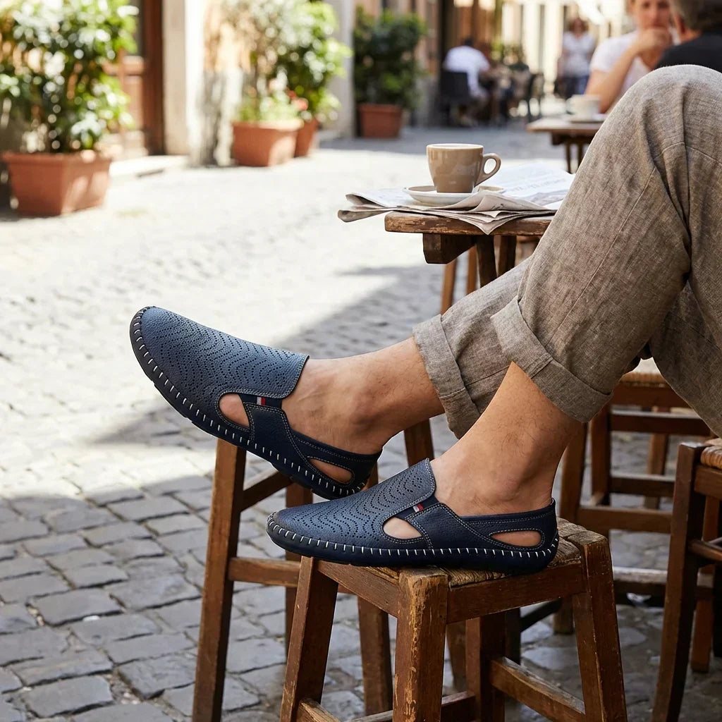 Herresko Slip-on med hulmønster