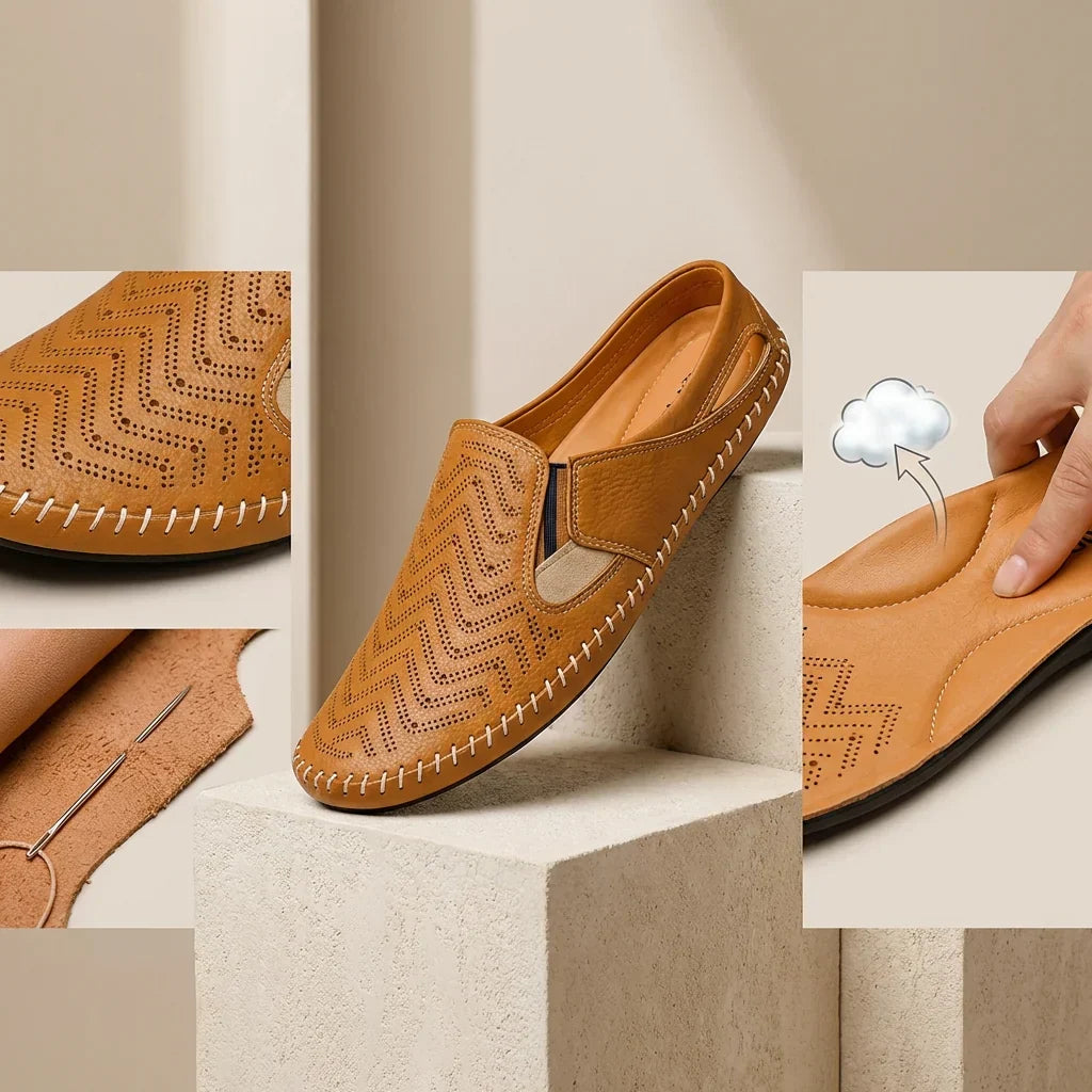 Herresko Slip-on med hulmønster