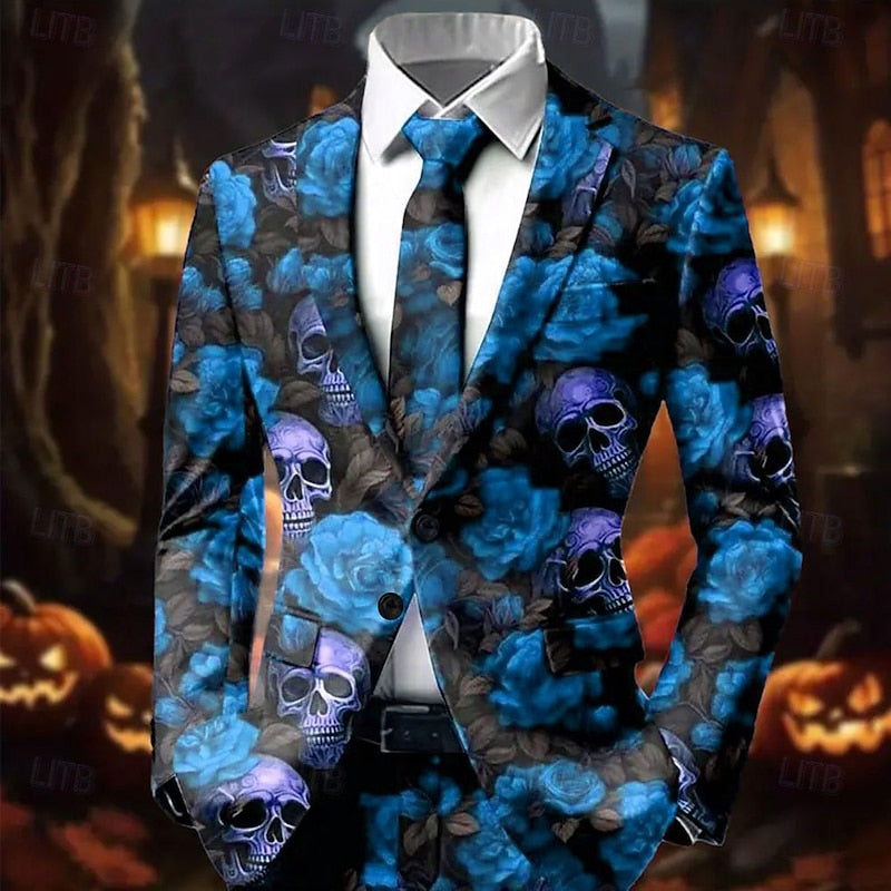 Marynarka Halloween Z Motywem Czaszek Męska