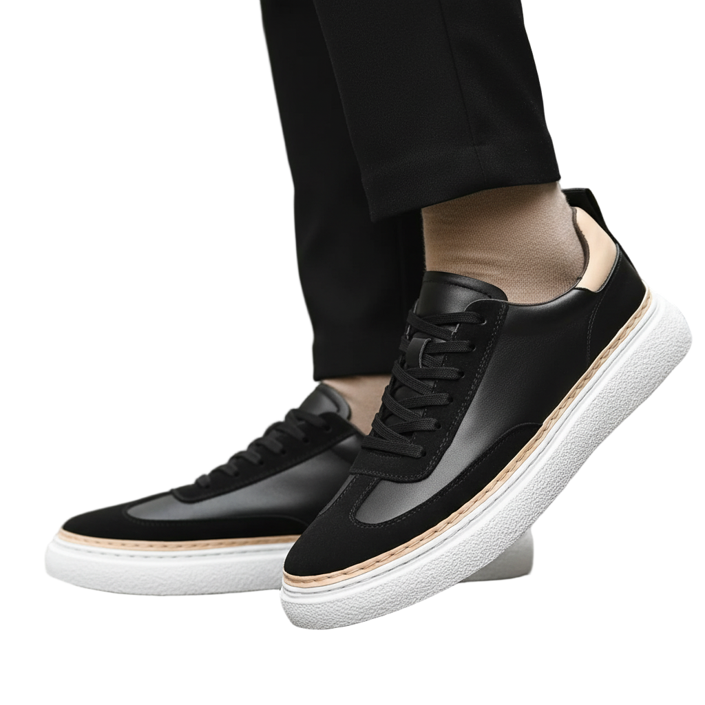 Herresneakers med kontrastfarvet sål