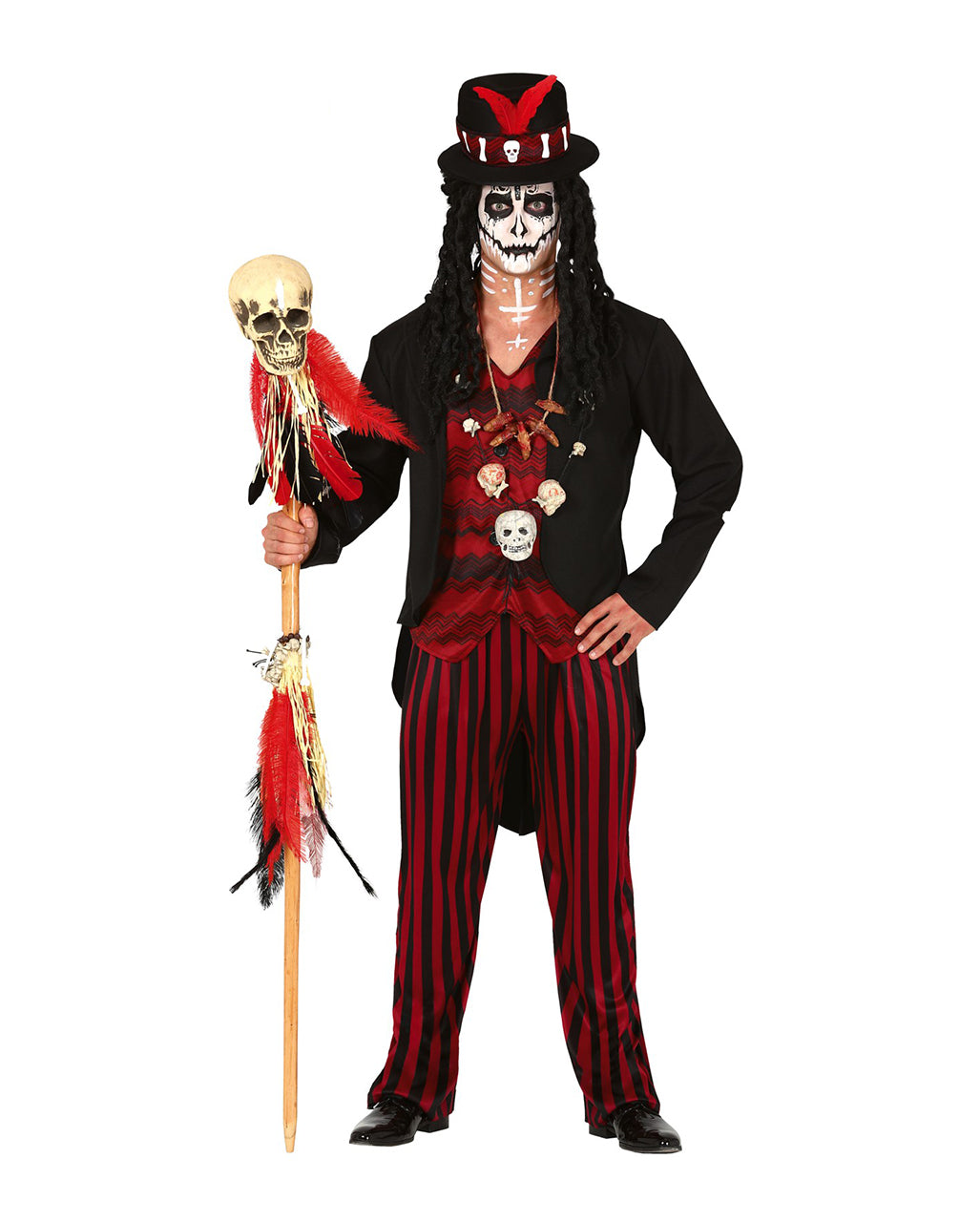 Halloween-kostume til mænd med kraniemotiv