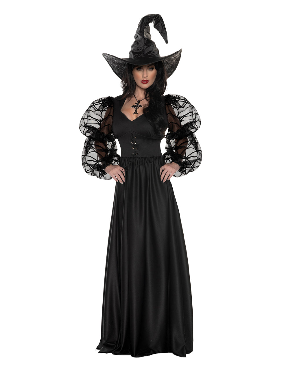 Strój Halloween Czarownicy Z Pajęczymi Rękawami Damski