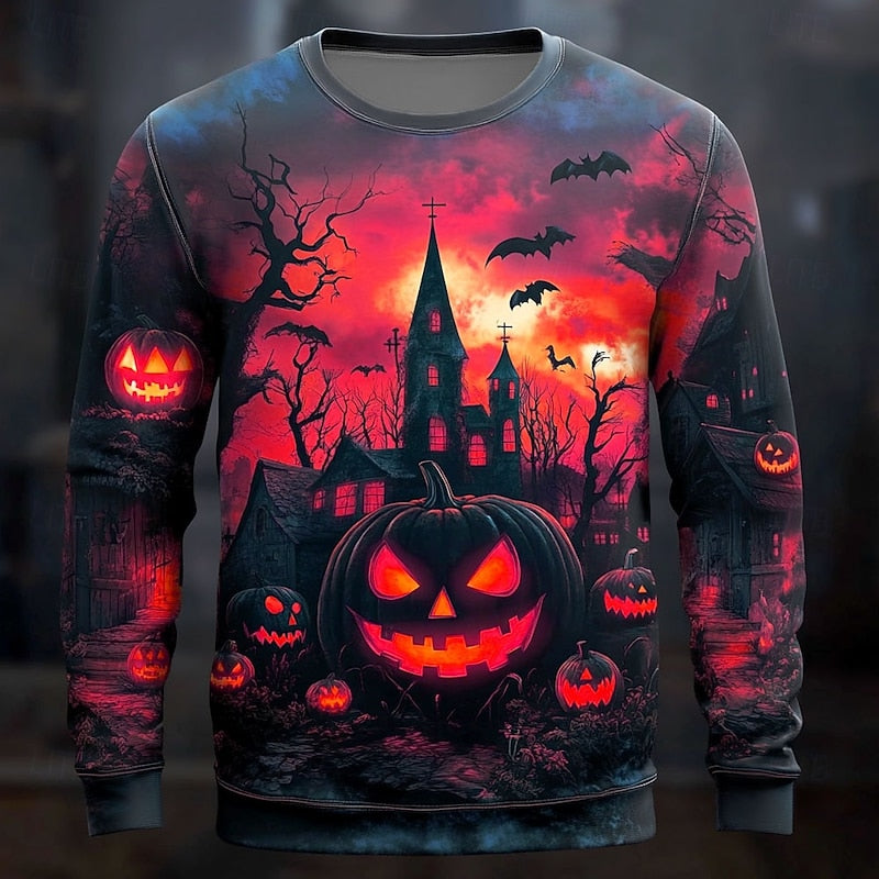 Férfi hosszú ujjú Halloween-póló